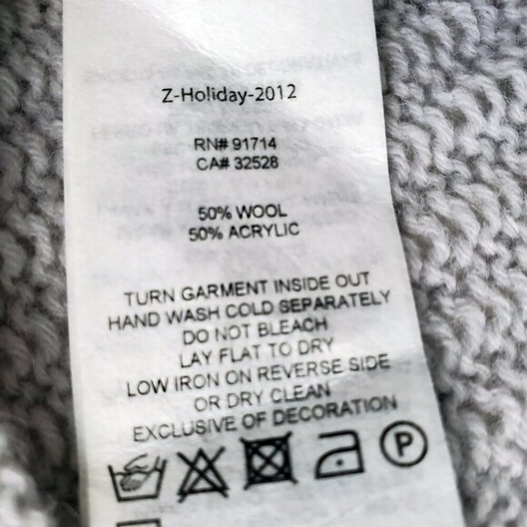 Armani Exchange Sweater Dress Wool Blend Open Weave Gray Long Sleeve Mini Size S - Picture 6 of 11